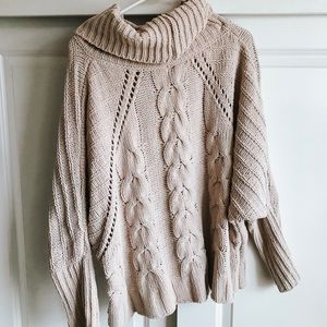 Oversized sweater with turtleneck